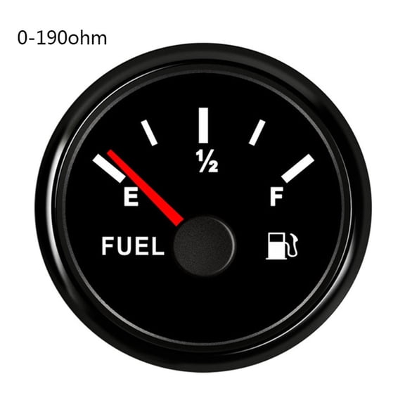 52mm 2'' Fuel Level Gauge 0~190 ohm With Red Backlight E-1/2-F For Boat Car Fuel Level Indicator ,Wide Application