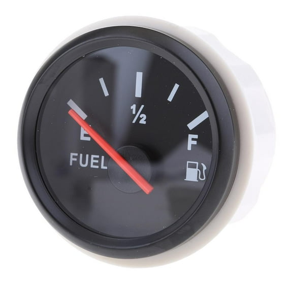 52mm / 2'' Fuel Level Gauge Meter E-1/2-F Pointer LED Light Display - Black 2, 52 mm