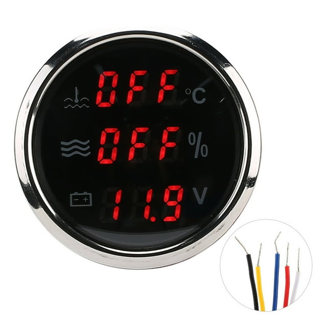 52mm/2in 3?In?1 Gauge Water Temperature Voltage Liquid Level Display