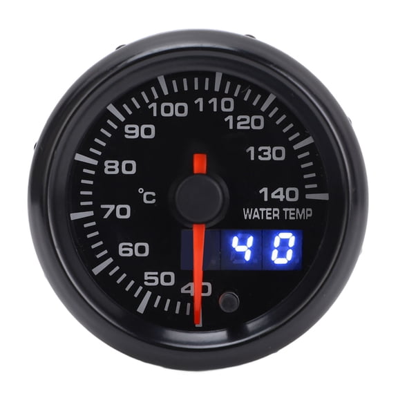 52mm 2in Car Water Temperature Gauge DC 12V Professional Pointer Digital Display 40-140C Water Temp Meter Kit for All Vehicles