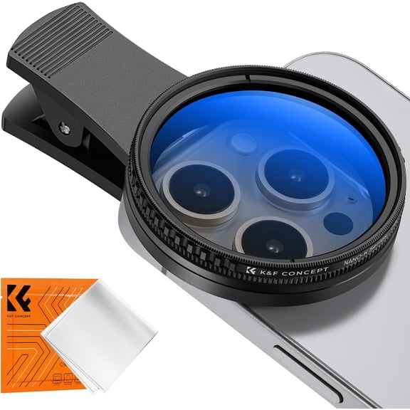 52mm Clip-on CPL Phone Camera Lens Filter Kit, Circular Polarizer Polarizing Filter Compatible with iPhone 17 16 15 14 13 12 11