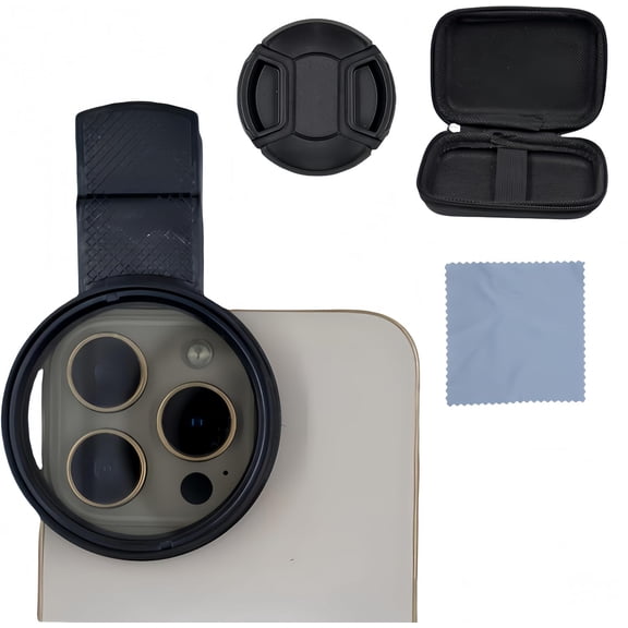 52mm Clip-on CPL Phone Camera Lens Filter, Universal Polarizing Filter with Clip Kit, Compatible with iPhoneSamsung/Android Smartphones