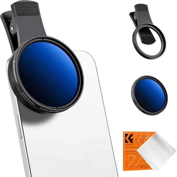 52mm Clip-on ND2-400 Phone Camera Lens Filter Kit, Adjustable Neutral Density Filter Compatible with iPhone 16 15 14 13 12 11