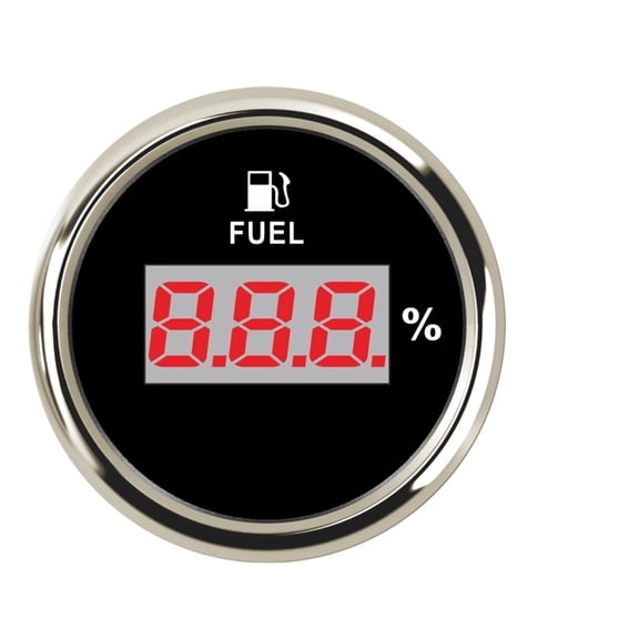 52mm Digital Fuel Level Gauge 240~33 Ohm Oil Liquid Tank Fuel Level Indicator 0~190 Ohm Fuel Gauge 9~32V For Car Marine Boat ,Easy Setup