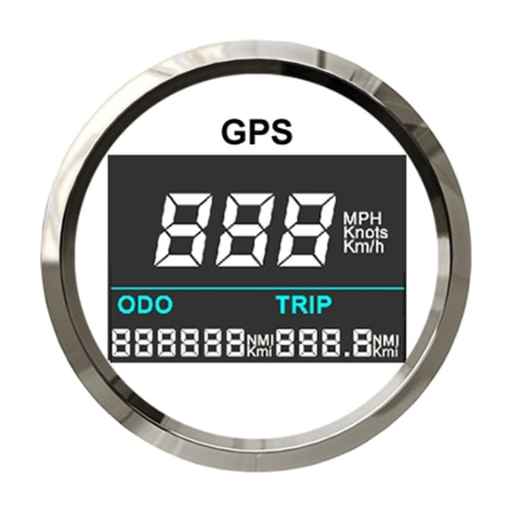 52mm Digital GPS Speedometer LCD Speed Gauge+GPS Antenna Odometer KMH MPH Mileage Trip Counter For Auto Motorcycle Boat 12V 24V