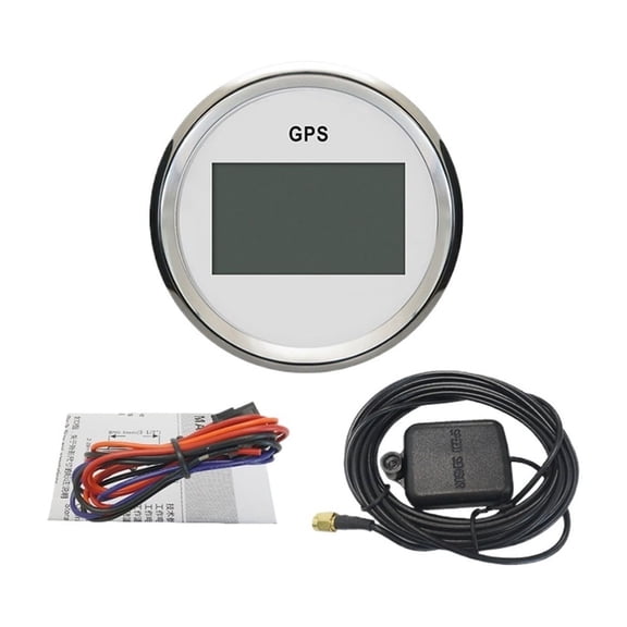 52mm Digital GPS Speedometer MPH KM/H Adjustable With GPS Antenna And Alarm Light For Vessel RV Truck ,Easy to Install