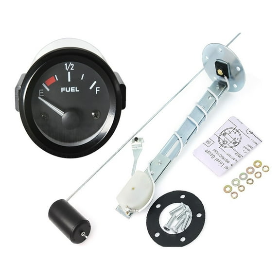 52mm Fuel Level Gauge Car Meter With Fuel Float Sensor White LED Light Black Rim Automotive Gauges 12V Modification Parts