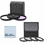 52mm High resolution Pro series Multi Coated HD 3 Pc. Digital Filter Set + 52mm Pro Series High Quality 4pc HD Macro Close Up Filter Set +1 +2 +4 +10 for Most Cameras + eCostConnection Microfiber
