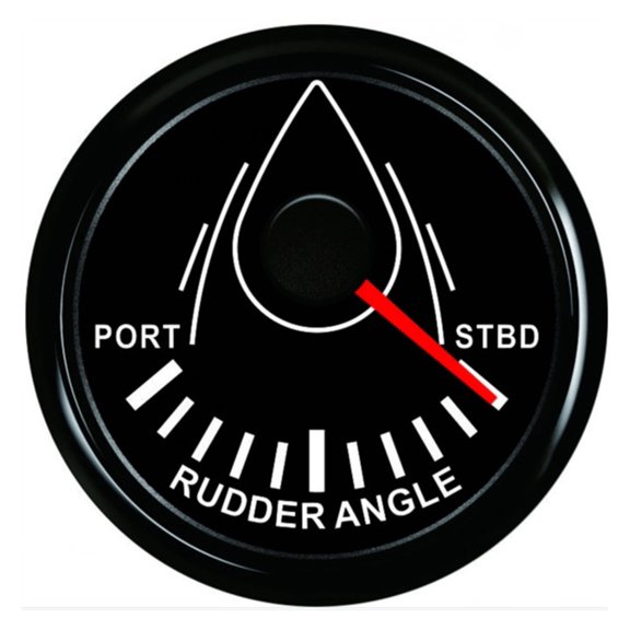 52mm Marine Boat Rudder Angle Indicator Gauge 12V 24V With Rudder Sensor With Red Backlight 0-190ohms For Boat Yacht Vessel