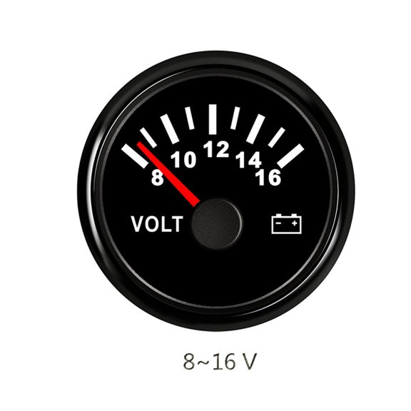 52mm Marine Voltmeter Motor Auto Volts Indicator Voltage Gauge Volt Gauge 12 24 V for Car Boat Yacht Red led Back-light ,Wide Application