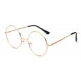 thumbnail image 1 of 52mm Men Round Gold Reading Glasses Retro Metal Presbyopic Glasses Women Classic Metal Spring Hinge Readers +4.00, 1 of 4