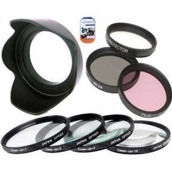 52mm Multi-Coated 7 Piece Filter Set Includes 3 PC Filter Kit (UV-CPL-FLD-) And 4 PC Close Up Filter Set (+1+2+4+10) For Olympus 35-100mm f/2.0 Zuiko Lens + Hard Tulip Lens Hood+ Cap Keeper +...