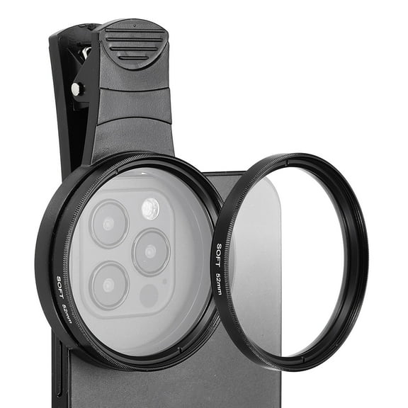 52mm Phone Camera Lens, Clip-On Soft White Filter Circular Polarizing Lens for Most Smart Phones and DSLR Cameras, White