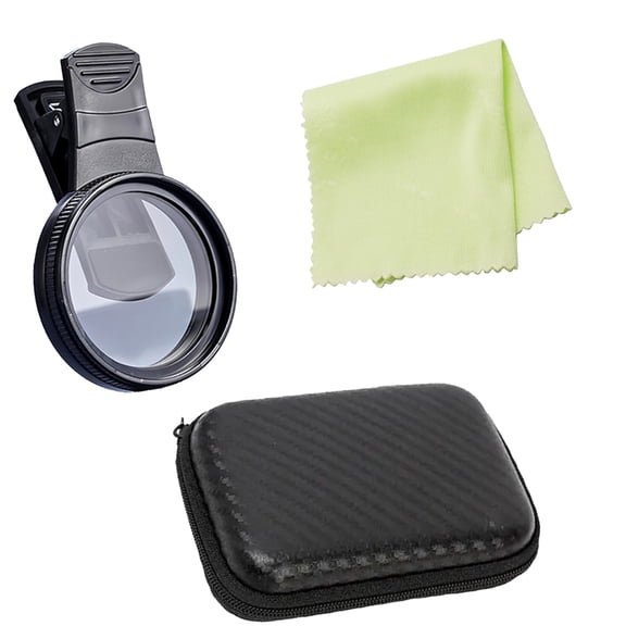 52mm Phone Camera Polarizing Lens with Storage Box & Cloth Enhances Coating for Clear