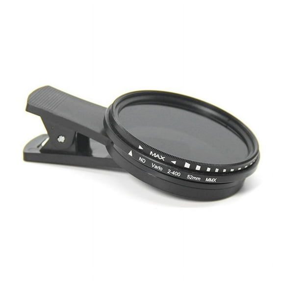 52mm Phone ND Filter ND2 to ND400 Clip-on Variable Neutral Density Filter for Phone Mobile Smart Phone Camera