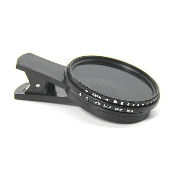 52mm Phone ND Filter ND2 to ND400 Clip-on Variable Neutral Density Filter for Phone Mobile Smart Phone Camera