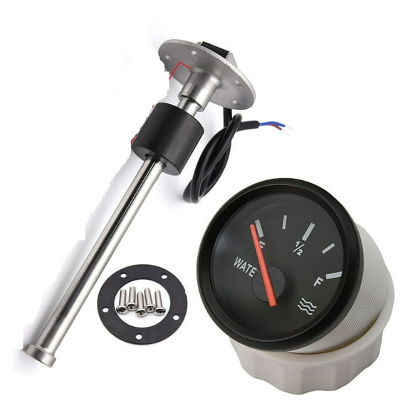52mm Red Light Water Level Gauge With Water Tank Level Indicator 100mm 200mm 250mm 400mm Water Sender Unit For Car Boat 12V/24V ,Easy Setup