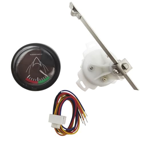 52mm Rudder Angle Indicator with Mating Angle Sensor Waterproof Gauge Signal 0-190 Ohm for Boat Construction Machinery$$Tools