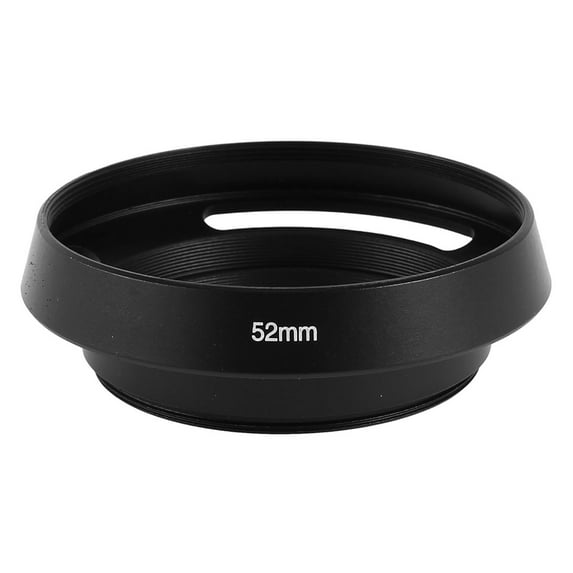 52mm Thread Metal Screw In Mount Vented Lens Hood Cover Shade Replacement