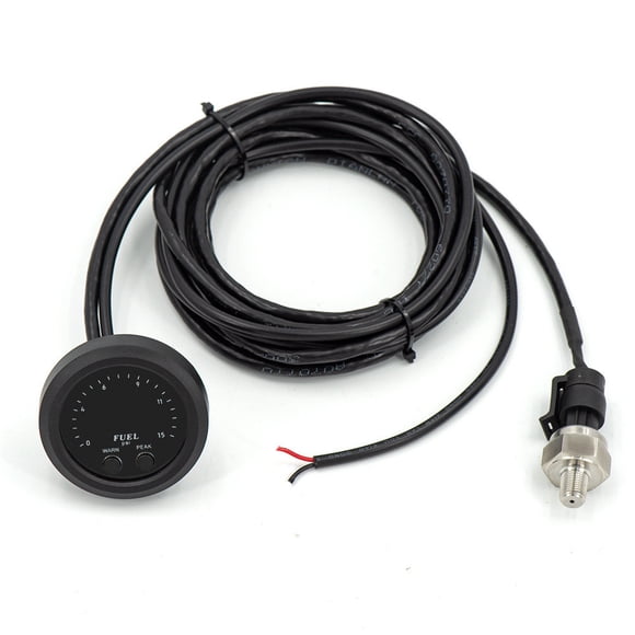 52mm Ultra-thin Electronic Fuel Pressure Gauge with 1/8 NPT Sensor with Red Display Digital 0-15psi