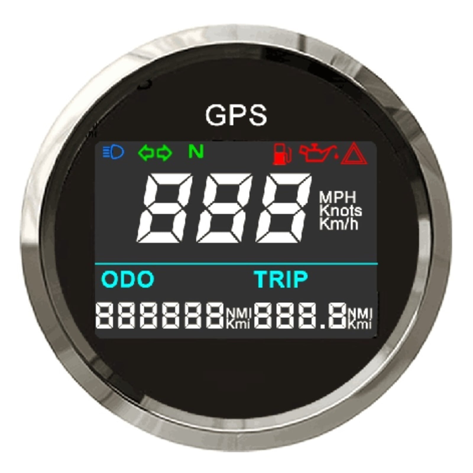 52mm Universal Digital GPS Speedometer Tripmeter Adjustable Odometer