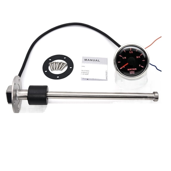 52mm Water Level Fuel Level Gauge With 7 Color LED For Car Truck Boat Marine 240-30ohm Water Tank Level Sensor 125 150 200 250mm ,Easy Setup