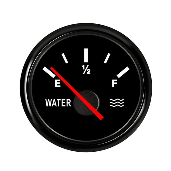 52mm Water Level Gauge 0~190 ohm With Red Backlit Stainless Steel Bezel For Car Marine Boat Water Tank Level Indicator Gauge ,Wide Application