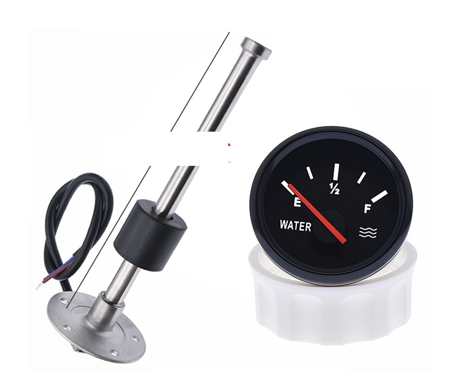 52mm Water Level Gauge Water Level Sensor 0~190 Ohm With Red Backlight ...