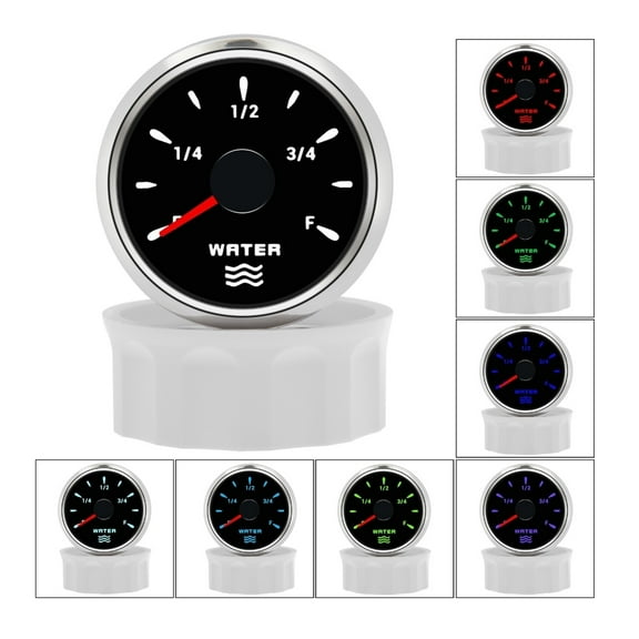 52mm Water Level Gauge With Water Level Sensor 0-190 Ohm Sensor With 7 Colors Backlight For Car Boat RV Camper - Accurate Reading