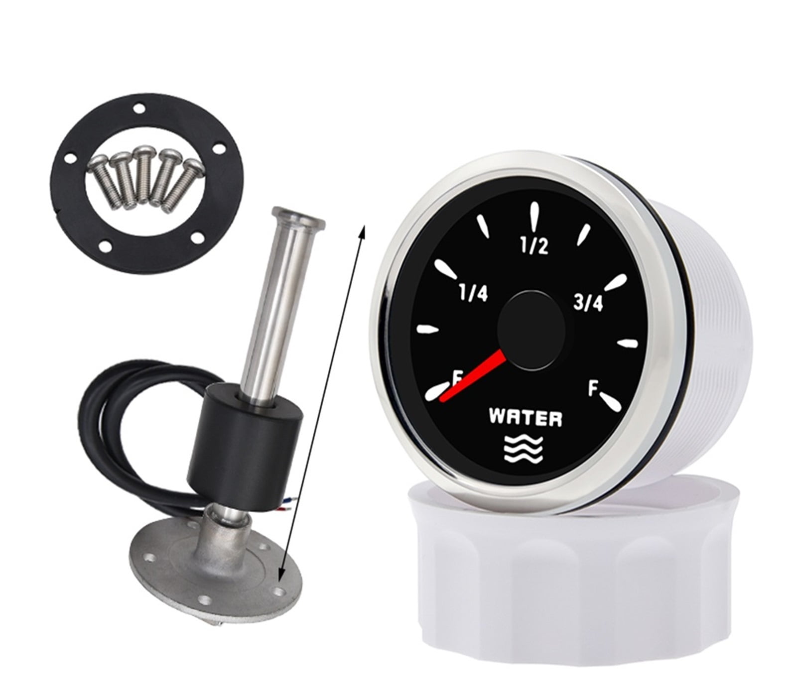 52mm Water Level Gauge With Water Level Sensor 0-190 Ohm Sensor With 7 ...