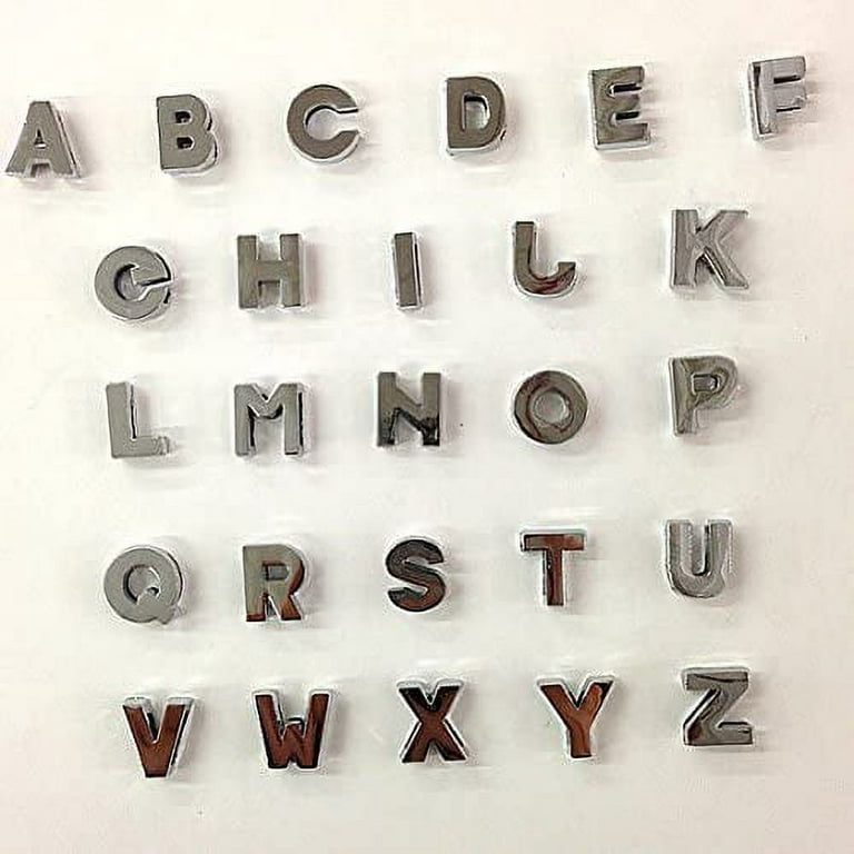 52pc Silver Letters A-Z ( 2 each ) Alphabet English Letters or