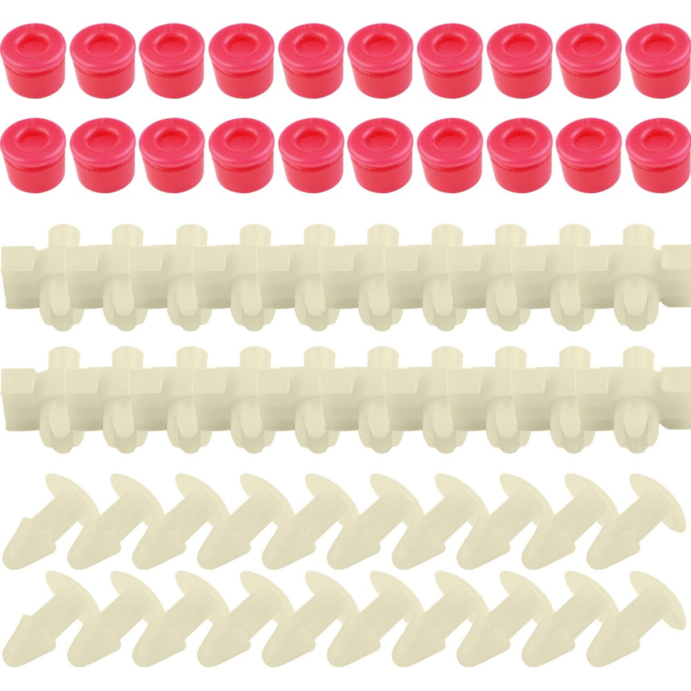 52pcs Clamps Plugs Grommets Door Gasket Strip Trim Clips For