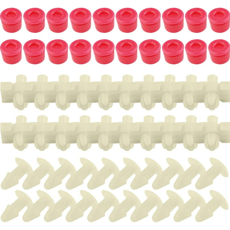 52pcs Clamps Plugs Grommets Door Gasket Strip Trim Clips For