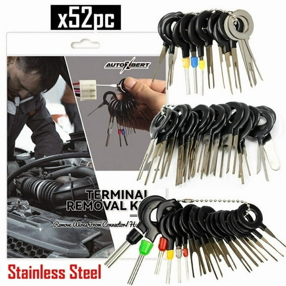 52x Car Wire Terminal Removal Tool Kit Electrical Wiring Crimp Connector Pin Key