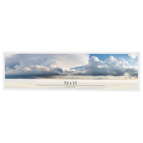 52x15 Frame White Real Wood Picture Frame Width 0.75 inches | Interior Frame Depth 0.5 inches |