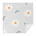 thumbnail image 1 of 52x52in(132x132cm) Square Tablecloth, Waterproof Polyester Table Cover, Wrinkle Resistant & Washable Fabric for Dining, Kitchen, Picnic, Daisy Flowers Print, 1 of 6