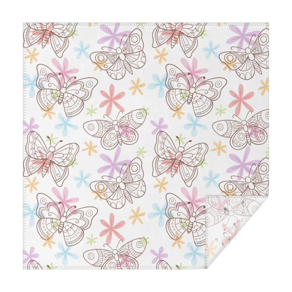 52x52in(132x132cm) Square Tablecloth, Waterproof Polyester Table Cover, Wrinkle Resistant & Washable Fabric for Dining, Kitchen, Picnic, Monarch Butterfly Aesthetic