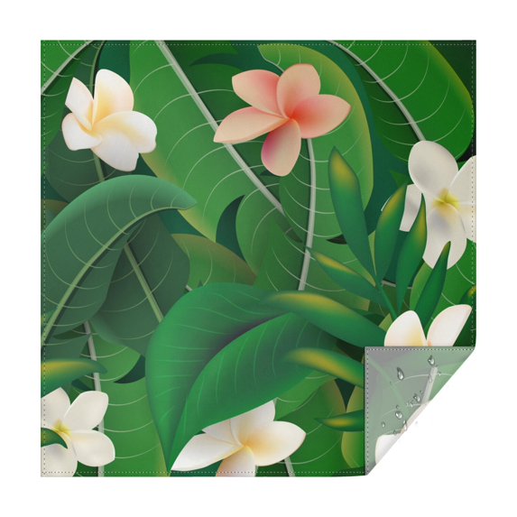 52x52in(132x132cm) Square Tablecloth, Waterproof Polyester Table Cover, Wrinkle Resistant & Washable Fabric for Dining, Kitchen, Picnic, Tropical Leaf Print