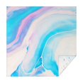 thumbnail image 1 of 52x52in(132x132cm) Square Tablecloth, Waterproof Polyester Table Cover, Wrinkle Resistant & Washable Fabric for Dining, Kitchen, Picnic, Turquoise Marble Pattern, 1 of 6