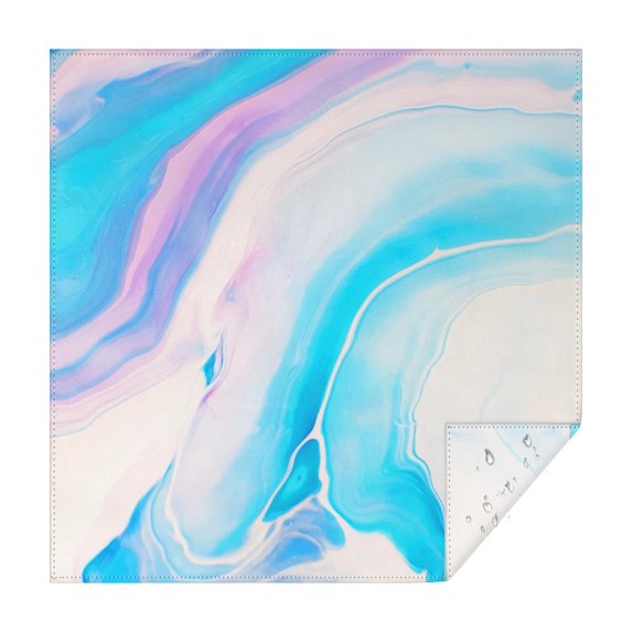 52x52in(132x132cm) Square Tablecloth, Waterproof Polyester Table Cover, Wrinkle Resistant & Washable Fabric for Dining, Kitchen, Picnic, Turquoise Marble Pattern