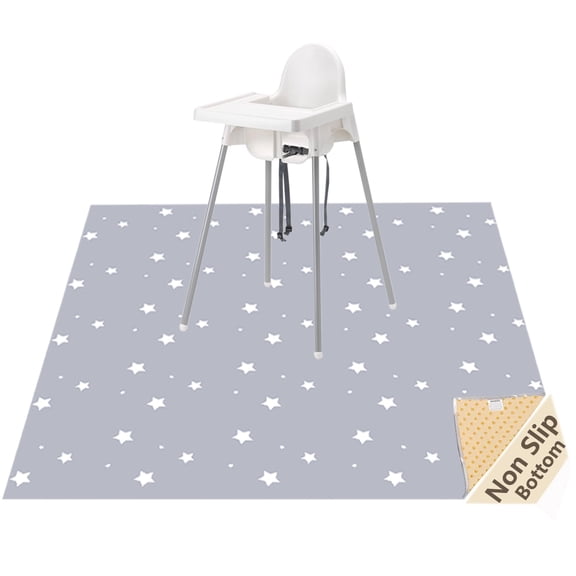 52x52in Star Print Baby High Chair Splat Mat Floor Protector