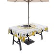 thumbnail image 1 of 52x70 Inch Outdoor Tablecloth with Umbrella Hole Zipper Rectangle Academic Cap Diploma Rectangular Tablecloths Outside Waterproof Modern Graduation Star Wooden Patio Table Cloth Cover for Picnic, 1 of 8