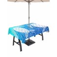 thumbnail image 1 of 52x70 Inch Outdoor Tablecloth with Umbrella Hole Zipper Rectangle Beach Sea Turtle Rectangular Tablecloths Outside Waterproof Abstract Gradient Blue Coastal Waves Patio Table Cloth Cover for Picnic, 1 of 8