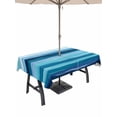 thumbnail image 1 of 52x70 Inch Outdoor Tablecloth with Umbrella Hole Zipper Rectangle Blue Ocean Rectangular Tablecloths Outside Waterproof Beach Blue Green Stripes Waves Watercolor Patio Table Cover for Picnic Party, 1 of 8