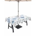 thumbnail image 1 of 52x70 Inch Outdoor Tablecloth with Umbrella Hole Zipper Rectangle Blue Poppy Floral Rectangular Tablecloths Outside Waterproof Spring Pastoral Butterfly Botanical Patio Table Cover for Picnic Party, 1 of 8