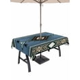 thumbnail image 1 of 52x70 Inch Outdoor Tablecloth with Umbrella Hole Zipper Rectangle Blue Southwest Rectangular Tablecloths Outside Waterproof Farmhouse Boho Aztec Abstract Geometric Patio Table Cover for Picnic Party, 1 of 8