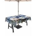 thumbnail image 1 of 52x70 Inch Outdoor Tablecloth with Umbrella Hole Zipper Rectangle Blue Spring Floral Rectangular Tablecloths Outside Waterproof Modern Art Flowers Farmhouse Patio Table Cloth Cover for Picnic Party, 1 of 8