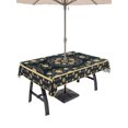 thumbnail image 1 of 52x70 Inch Outdoor Tablecloth with Umbrella Hole Zipper Rectangle Boho Floral Black Rectangular Tablecloths Outside Waterproof Geometric Ethnic Tribe Patio Table Cloth Cover for Picnic Party, 1 of 8