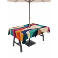 thumbnail image 1 of 52x70 Inch Outdoor Tablecloth with Umbrella Hole Zipper Rectangle Colorful Geometric Rectangular Tablecloths Outside Waterproof Contemporary Minimalist Abstract Patio Table Cover for Picnic Party, 1 of 8