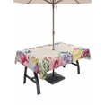 thumbnail image 1 of 52x70 Inch Outdoor Tablecloth with Umbrella Hole Zipper Rectangle Easter Flowers Rectangular Tablecloths Outside Waterproof Eggs Spring Floral Rustic Vintage Patio Table Cloth Cover for Picnic Party, 1 of 8